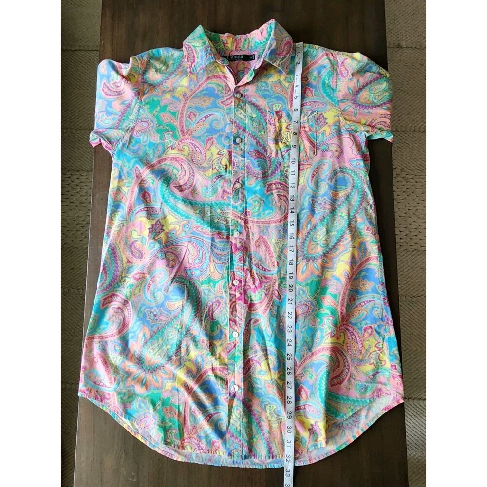 Ralph Lauren Garden Party Cotton Paisley Shirt Multicolor Button Up Shirt S - Picture 8 of 8